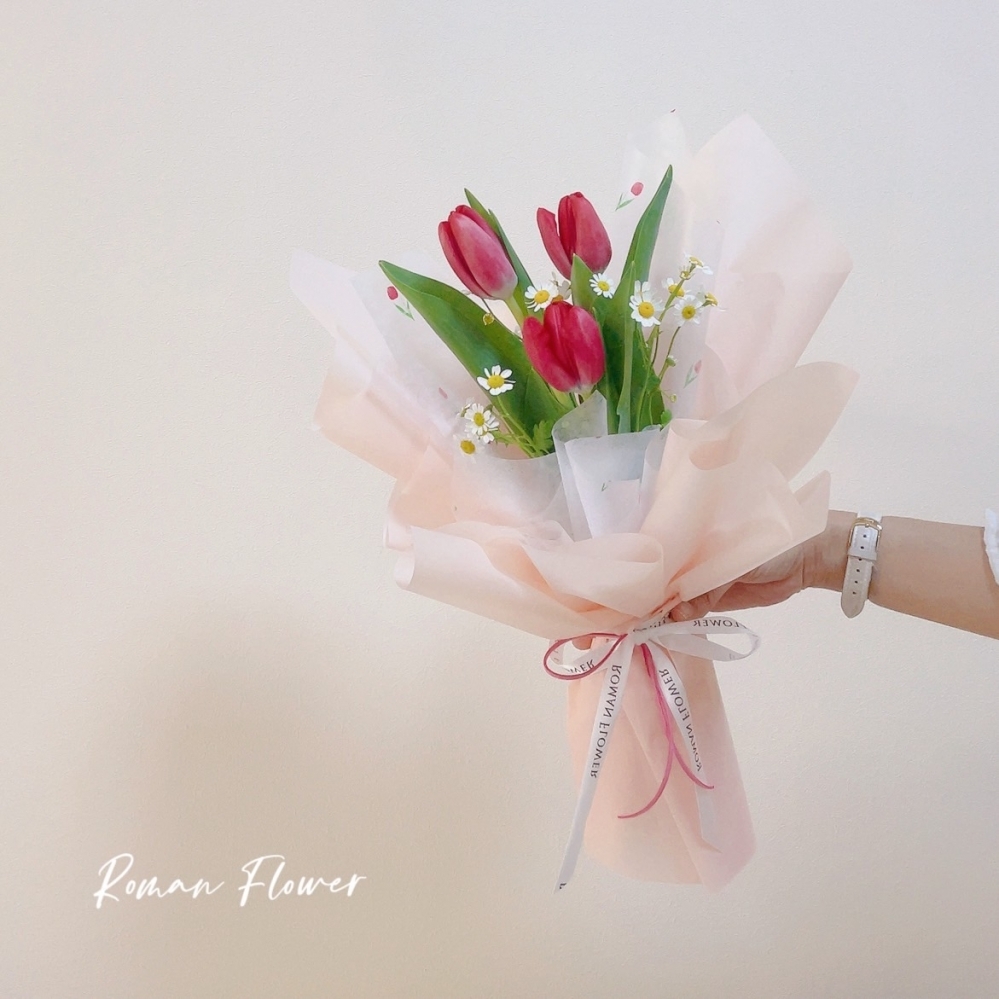 韓式鬱金香鮮花束~紅