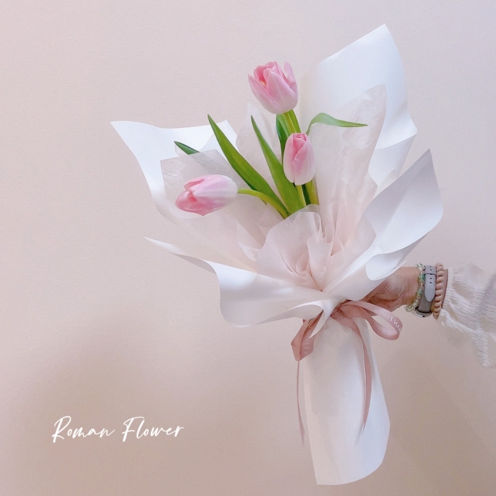 韓式鬱金香鮮花束~粉