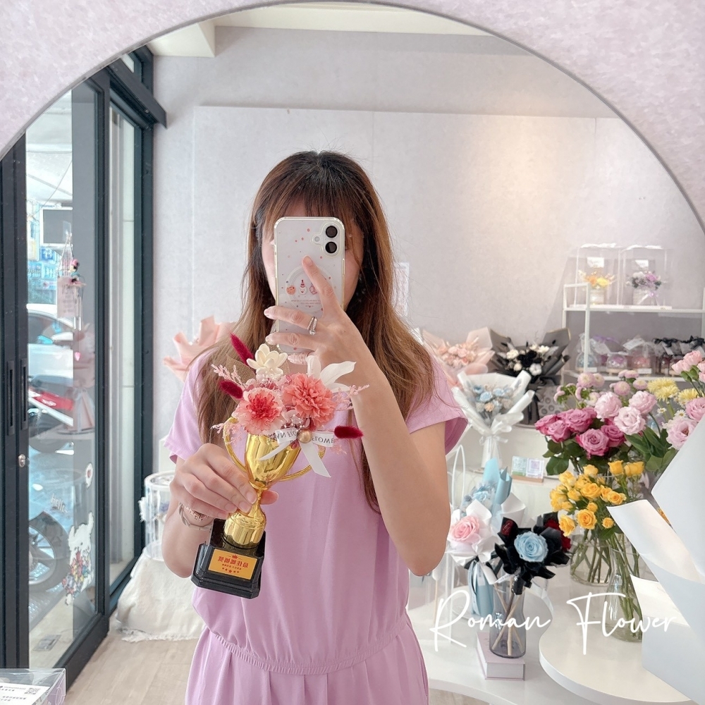 母親節限定~最佳媽媽獎(永生康乃馨獎盃)(經典紅)