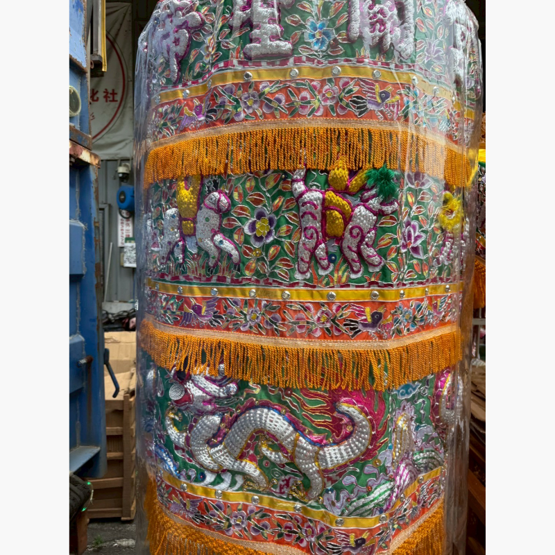 繡品半手工跳西涼傘-高雄繡莊承製,高雄手工繡布承製