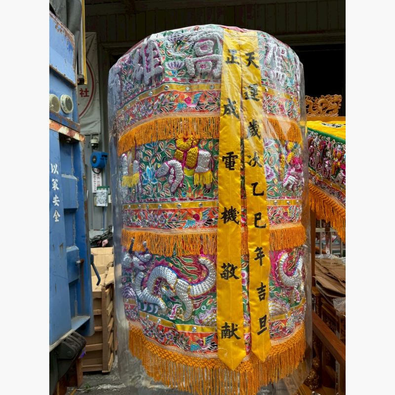 繡品半手工跳西涼傘-高雄繡莊承製,高雄手工繡布承製