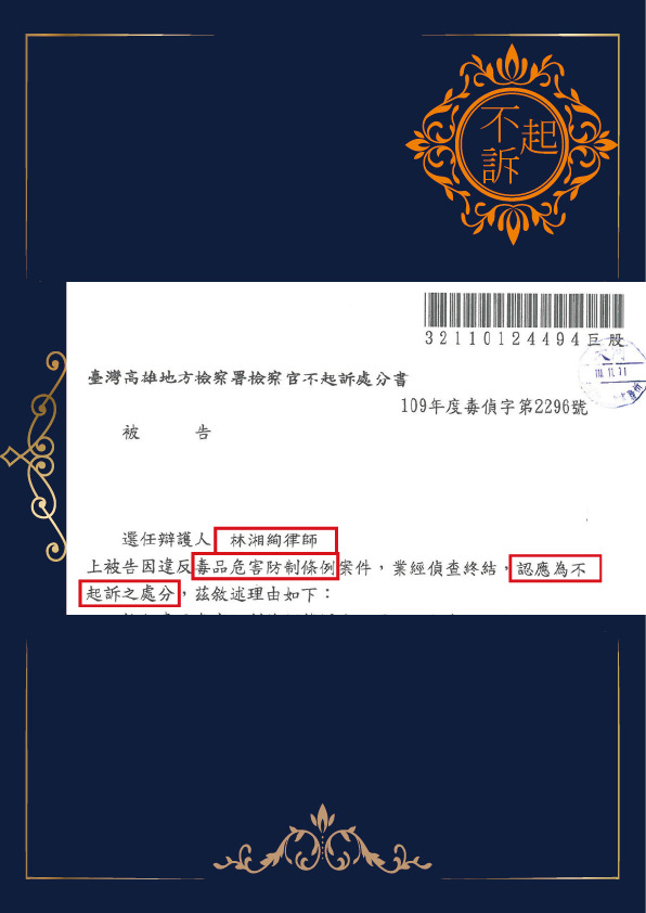 毒品-不起訴