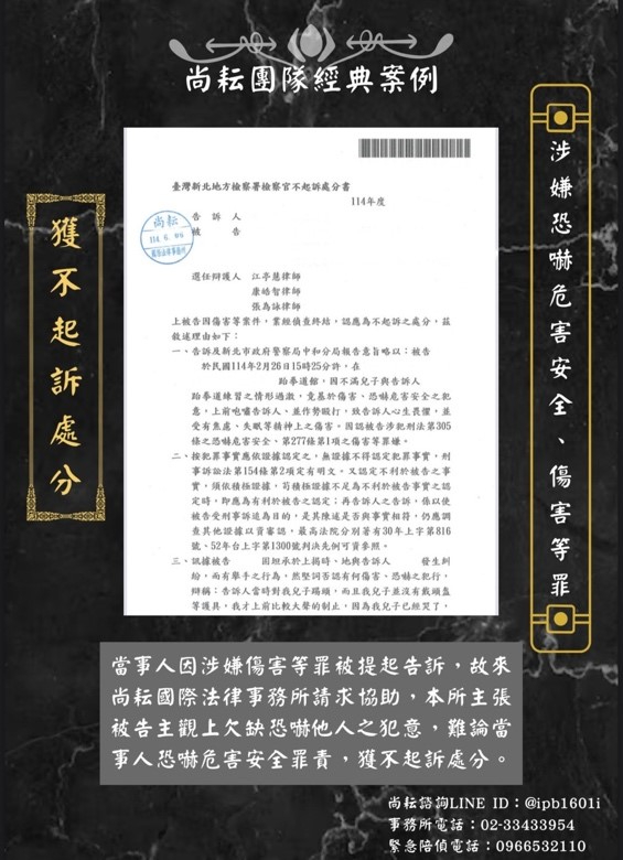 涉嫌恐嚇危害安全、傷