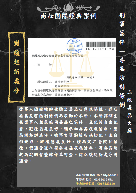 違反毒品危害防制條例 (二級毒品大麻)