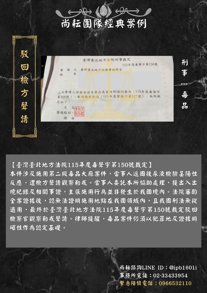 臺灣臺北地方法院115年度毒聲字第150號裁定