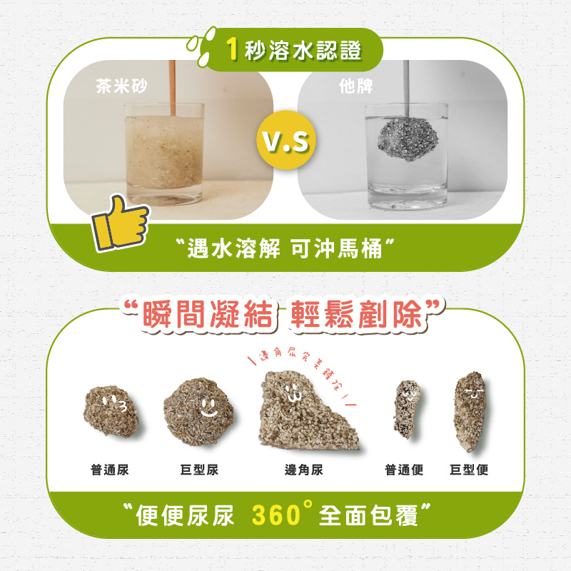 【除臭貓砂】茶米砂 | 原味青茶 益生菌除臭 2.5kg