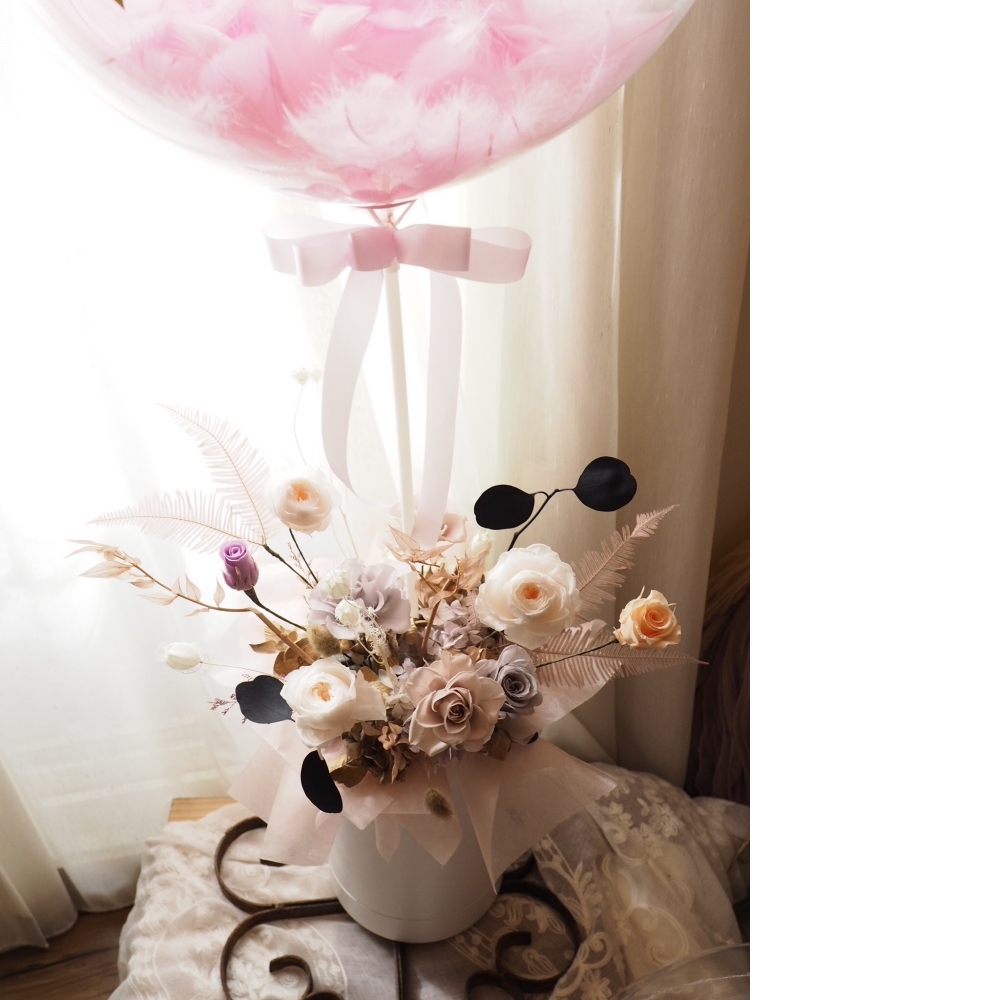 啵啵球 波波球 抱抱桶 永生花禮 告白 情人節 母親節 周年紀念日 生日禮物 求婚 [大尺寸]