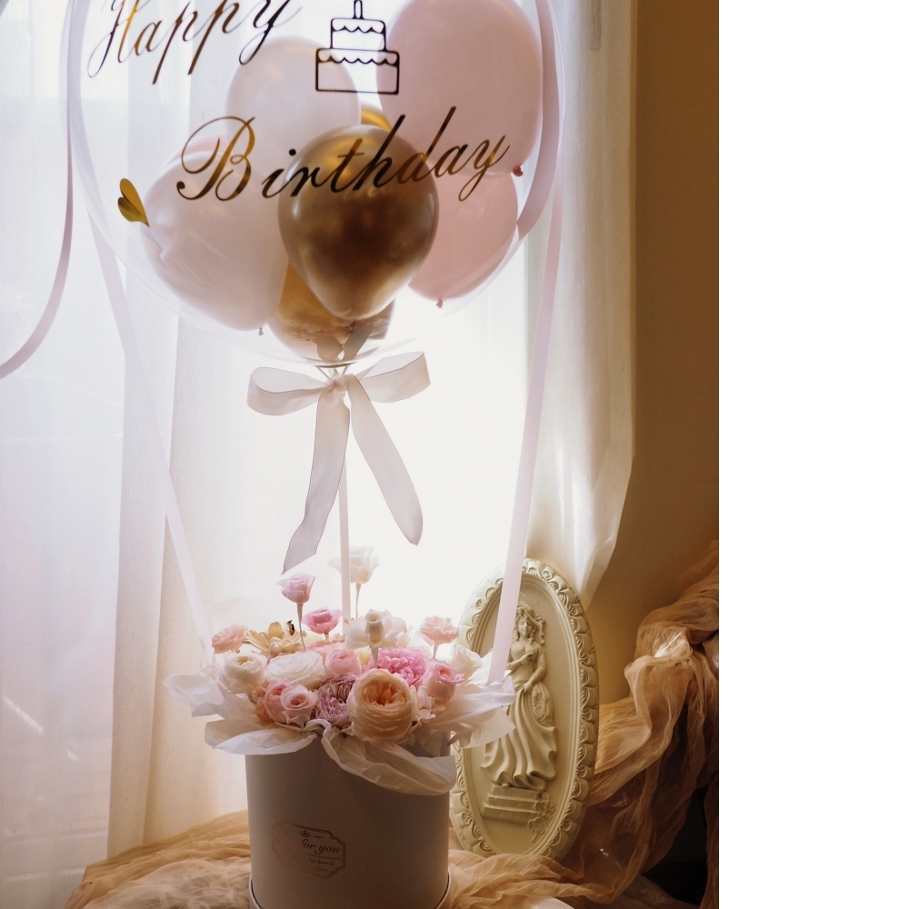 啵啵球 波波球 抱抱桶 永生花禮 告白 情人節 母親節 周年紀念日 生日禮物 求婚 [特大尺寸]