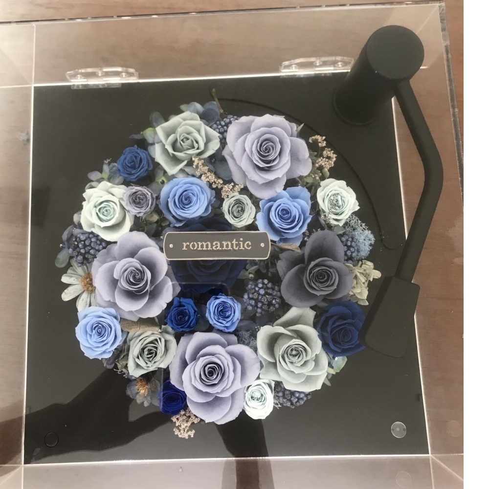 創意永生花黑膠唱片藍芽音響 適用於 告白 情人節 母親節 周年紀念日 生日禮物 求婚