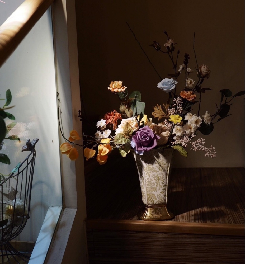 法式擬真花開幕花禮