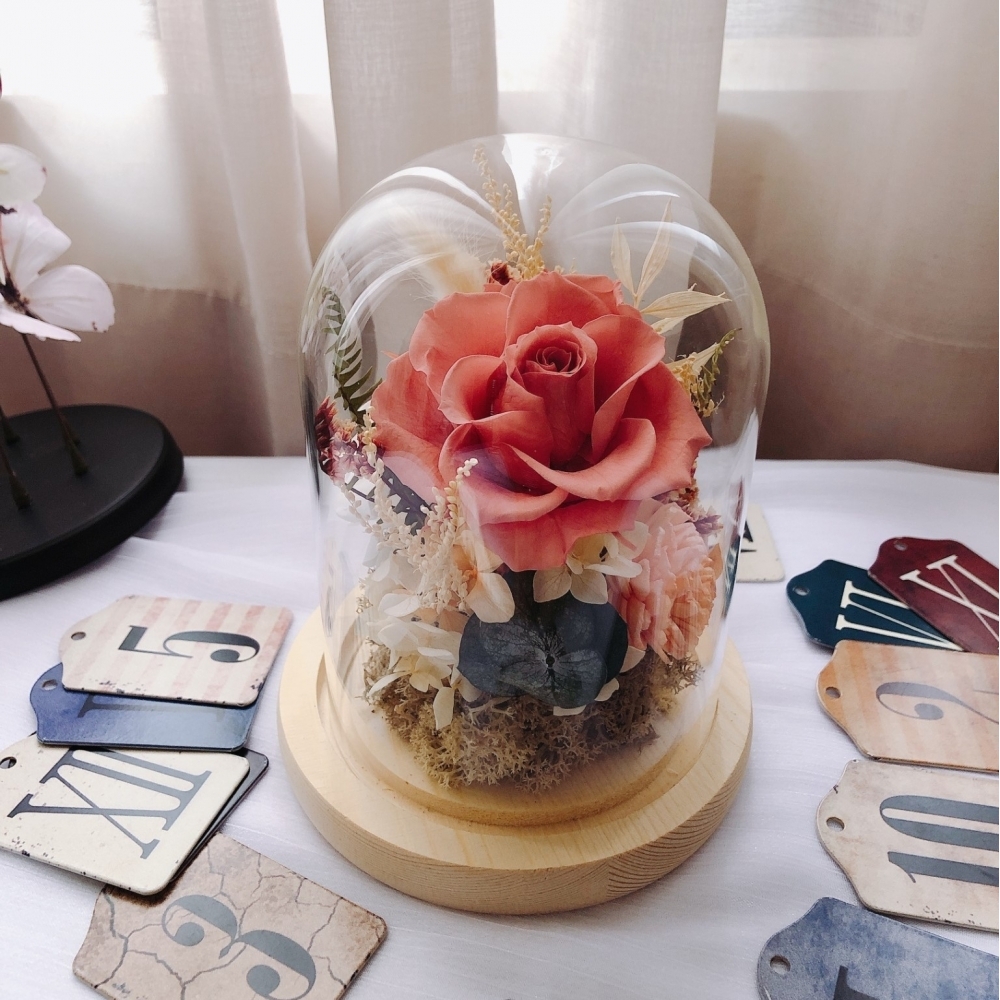 永生花 柱型玻璃盅-$1280