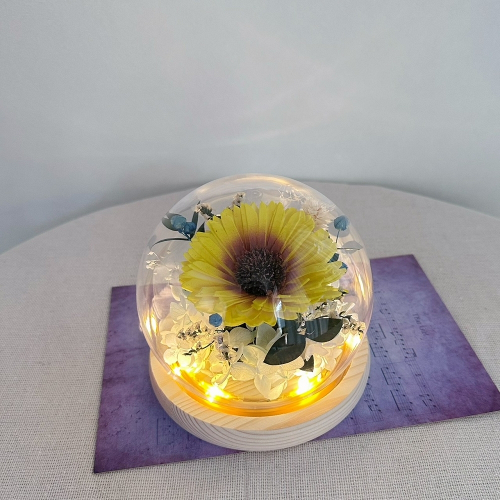 乾燥花玻璃花盅｜向日