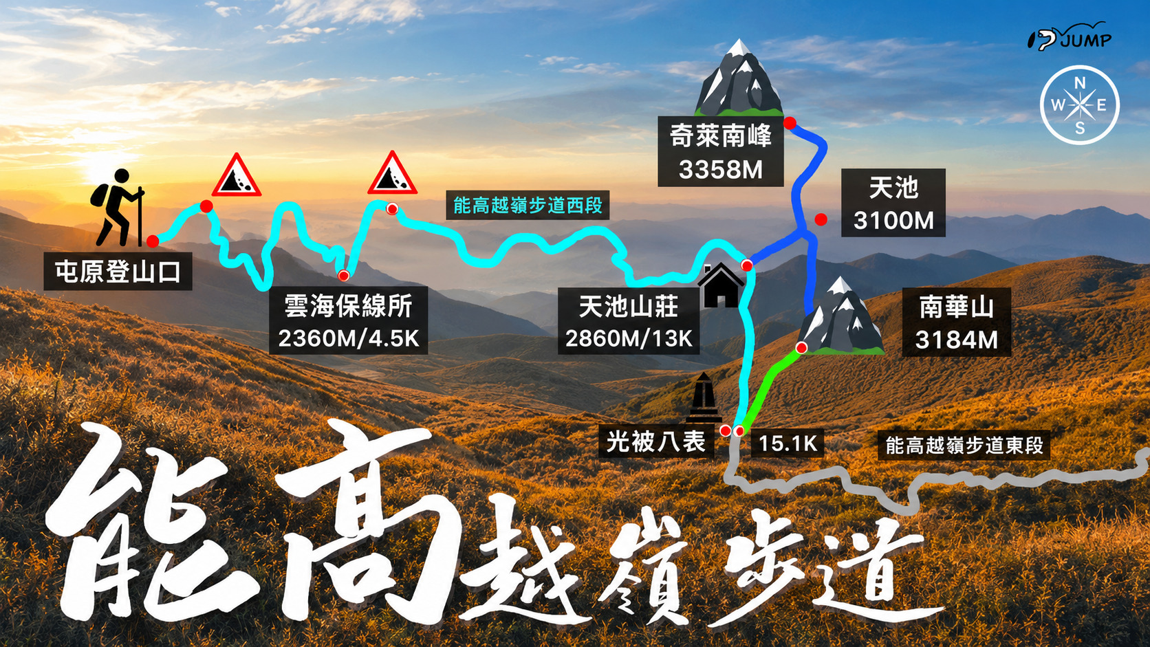 能高越嶺步道示意圖