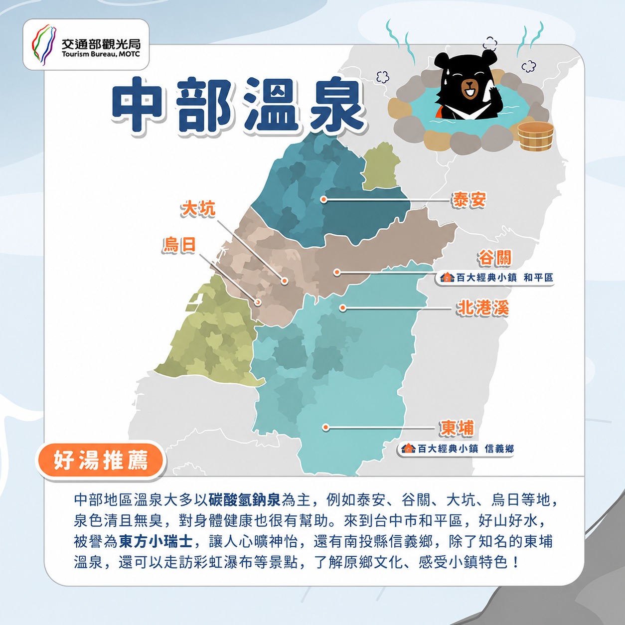 中部溫泉分布圖