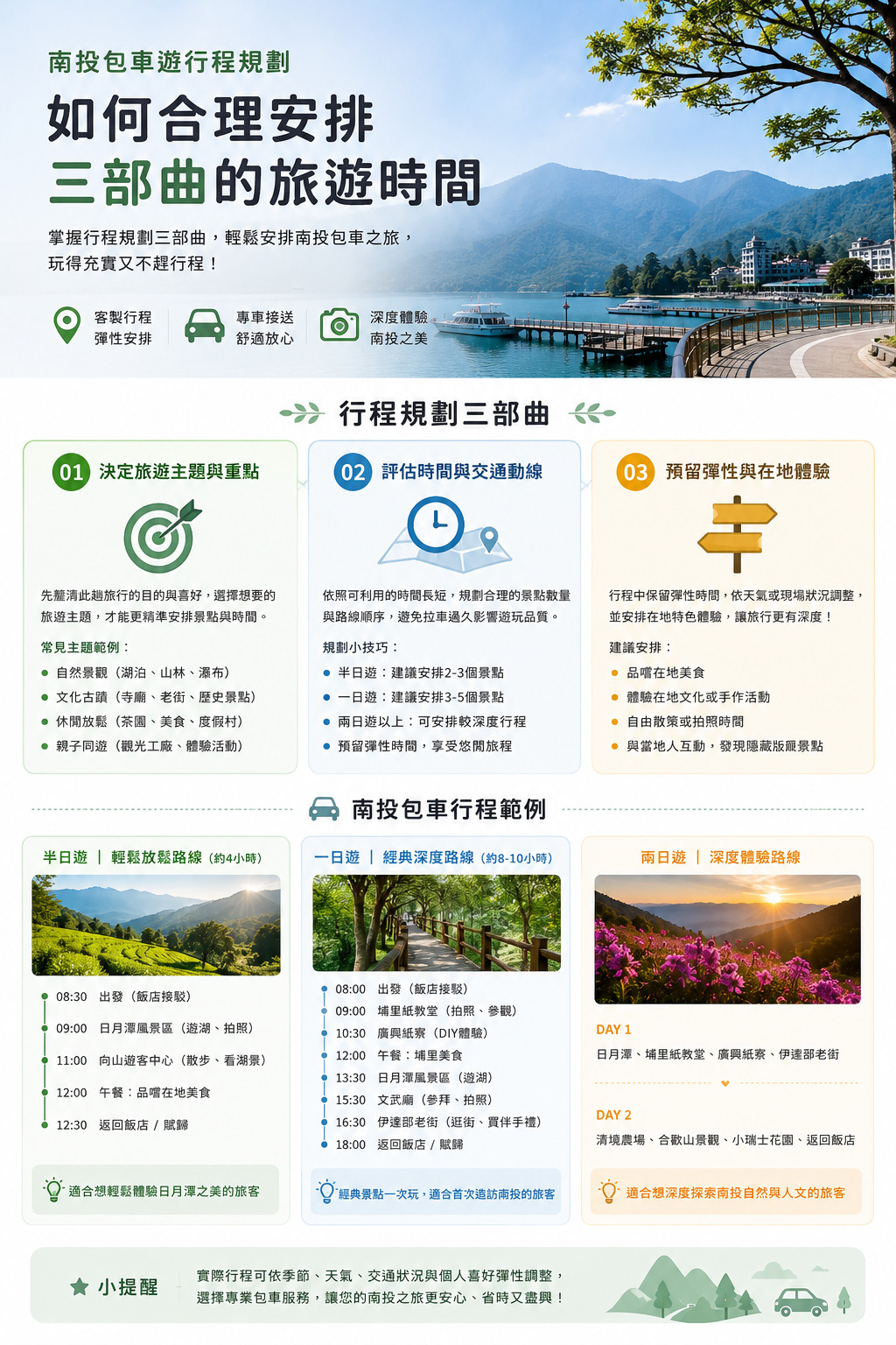 南投包車遊行程規劃｜如何合理安排三部曲的旅遊時間