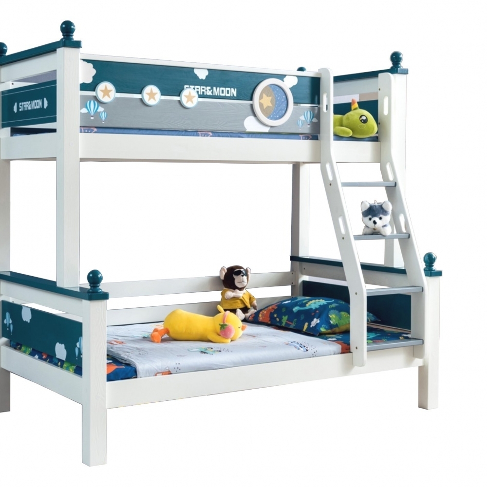 DM-69星星雙層床。白橡實木。可拆成兩張床／上下舖／上下床／兒童床〔20天到貨〕