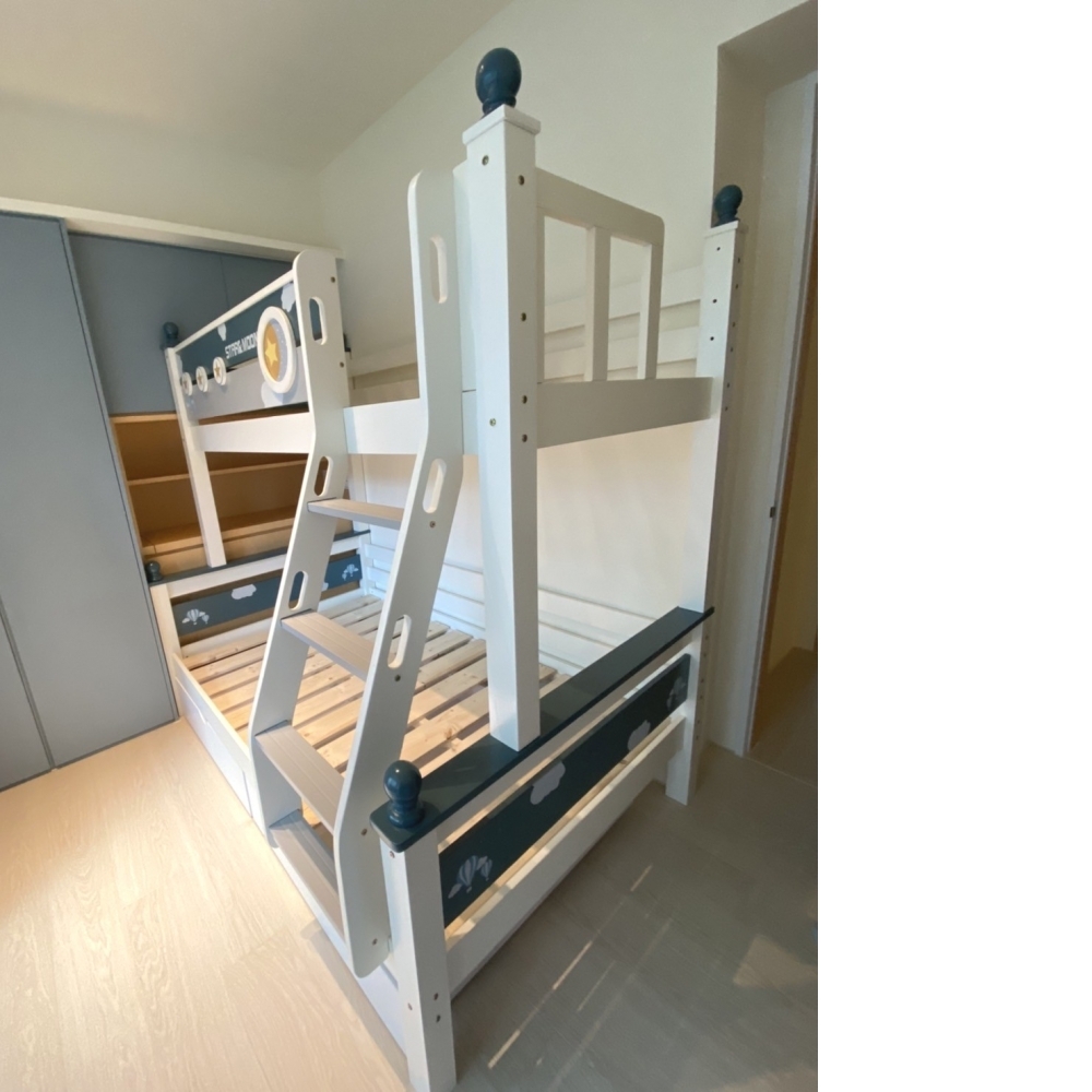 DM-69星星雙層床。白橡實木。可拆成兩張床／上下舖／上下床／兒童床〔20天到貨〕