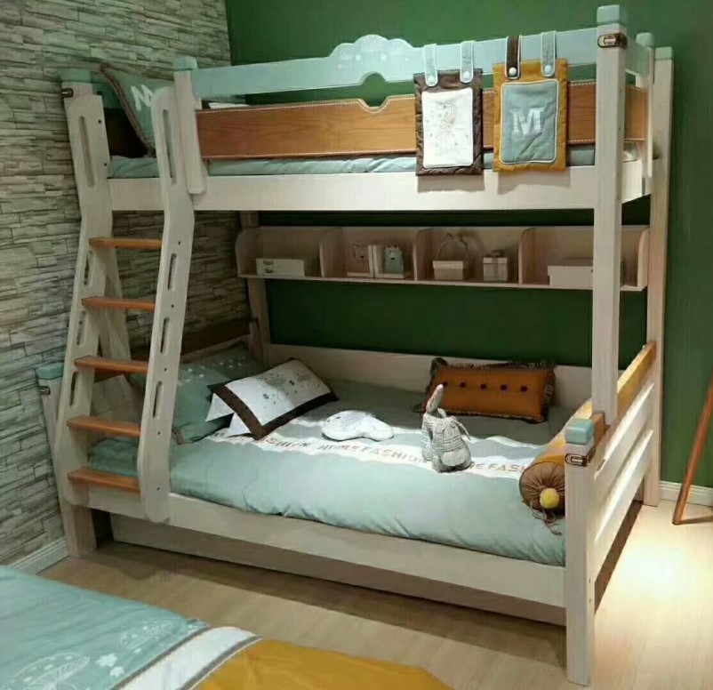 KT-A663雙層床．白蠟木+櫻桃木實木。另有5尺雙層床．可拆成兩床．上下床．上下鋪．兒童床〔20天到貨〕