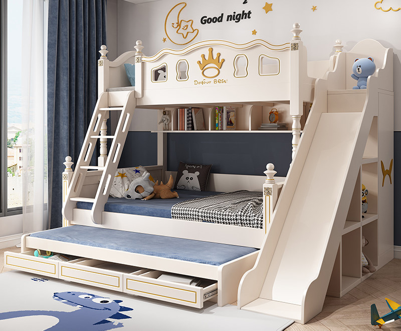 GES-2018雙層床。白橡木實木+水性烤漆。可拆成兩張床／上下舖／上下床／兒童床〔20天到貨〕
