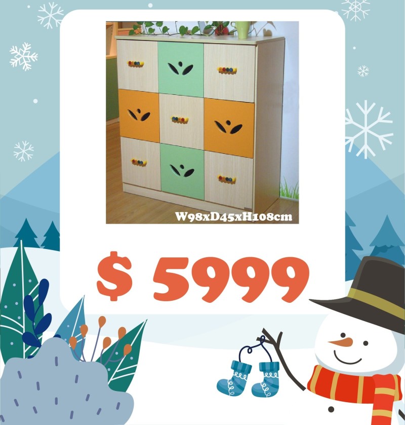 【季末出清】妮可九格櫃．板式烤漆．98(寬)*45(深)*106(高)cm╭✿