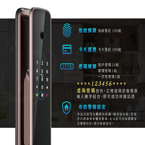 PHILIPS EasyKey 9300 指紋/卡片/密碼/鎖匙/藍芽/Wi-Fi  六合1 (平輸)