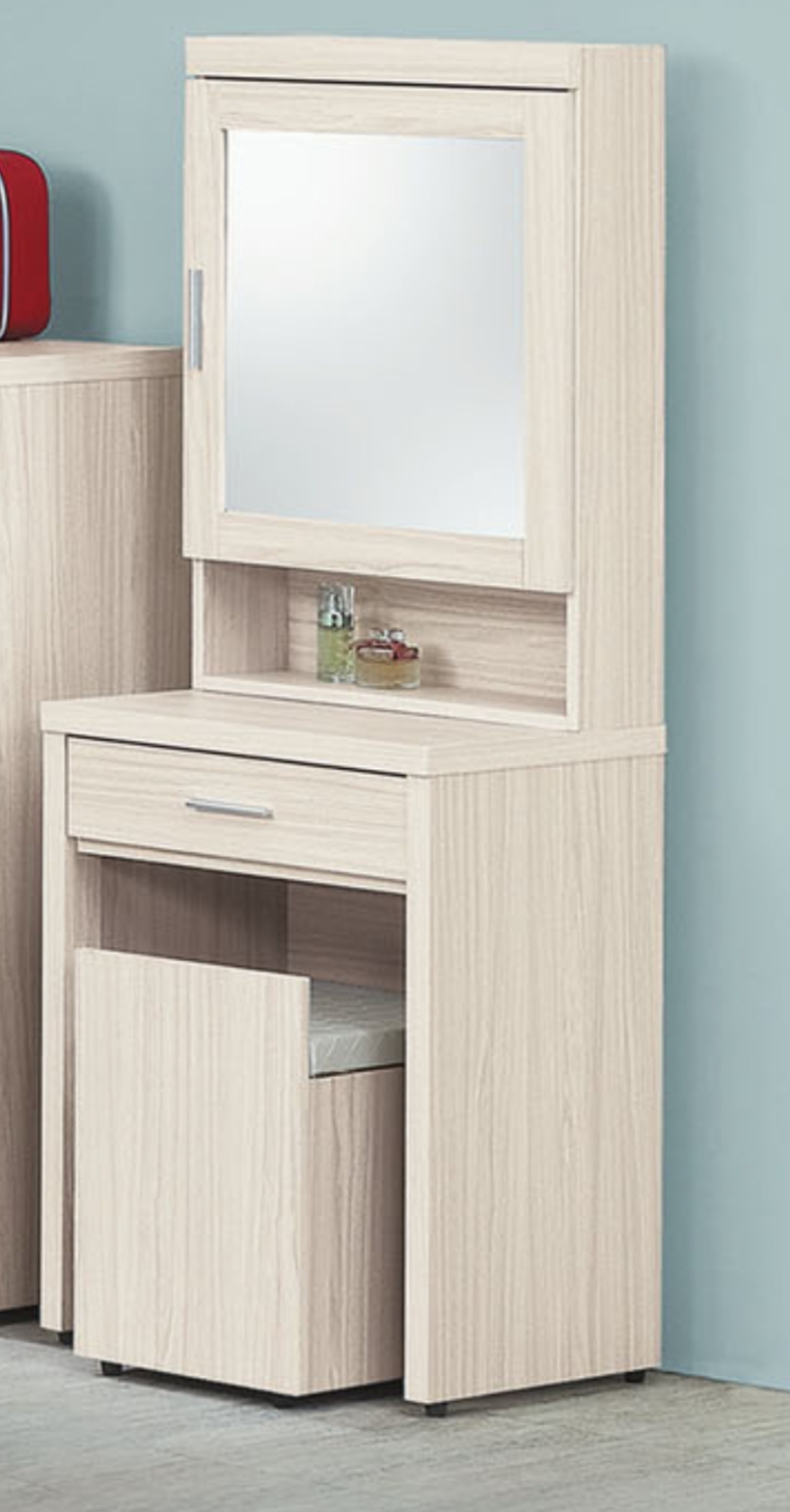 白梣木(耐磨)2尺鏡台(全組含椅.鏡盒)