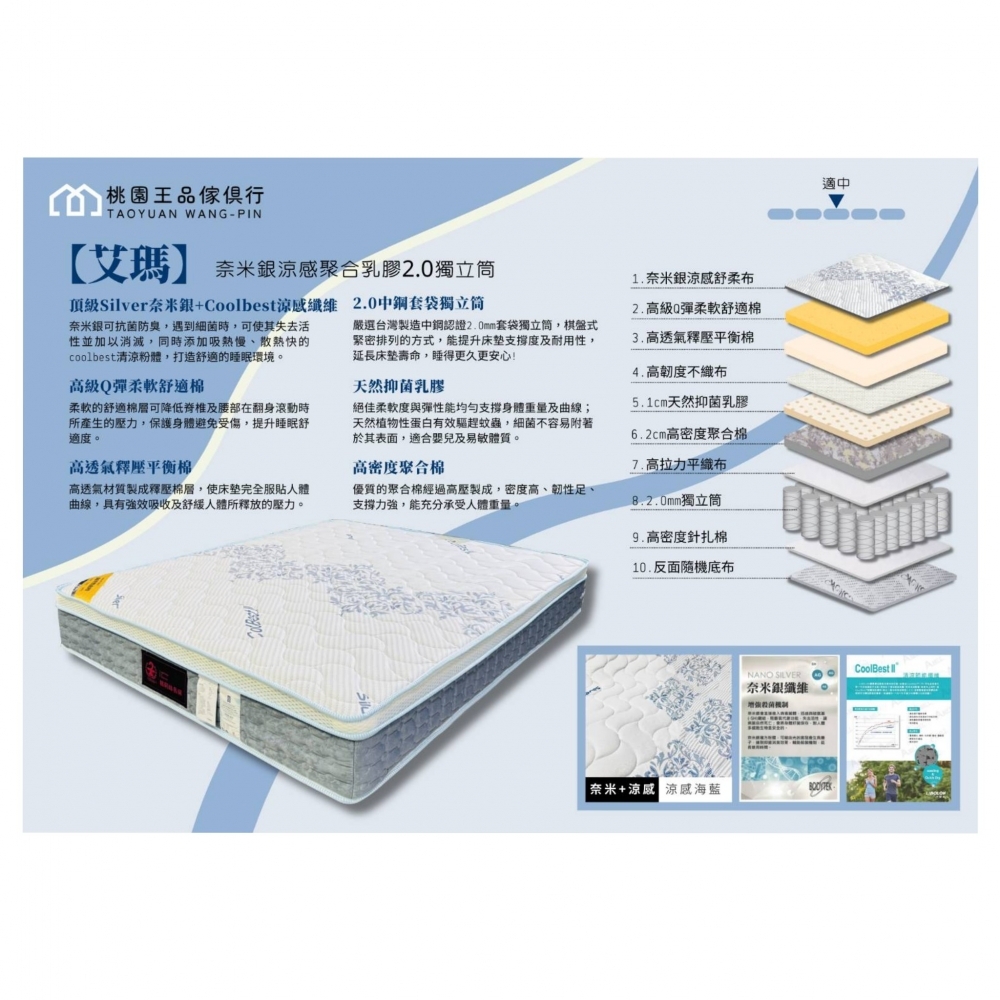 艾瑪乳膠獨立筒床墊