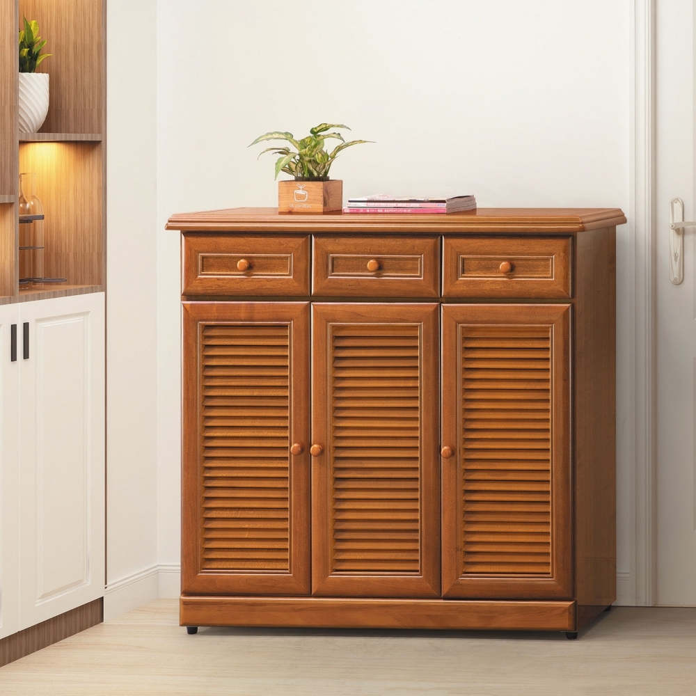 樟木百葉4尺鞋櫃