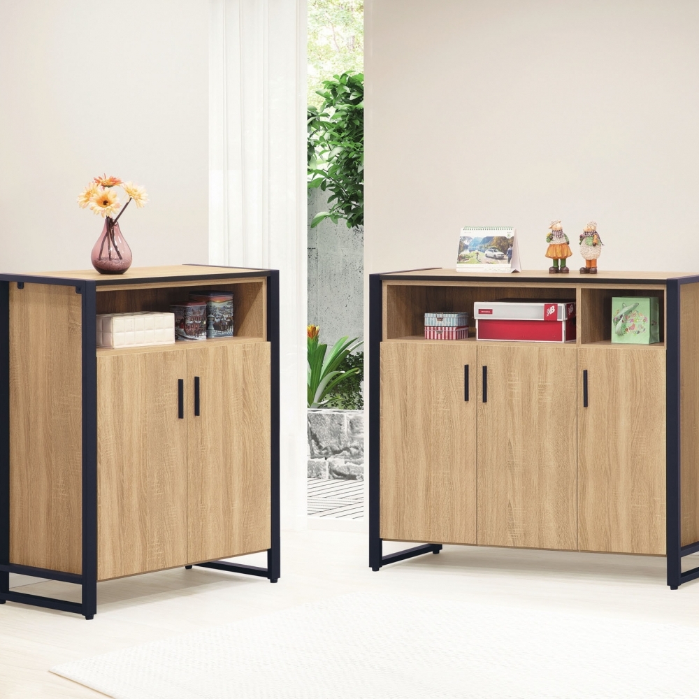 鐵框原切/灰橡   3尺/4尺鞋櫃