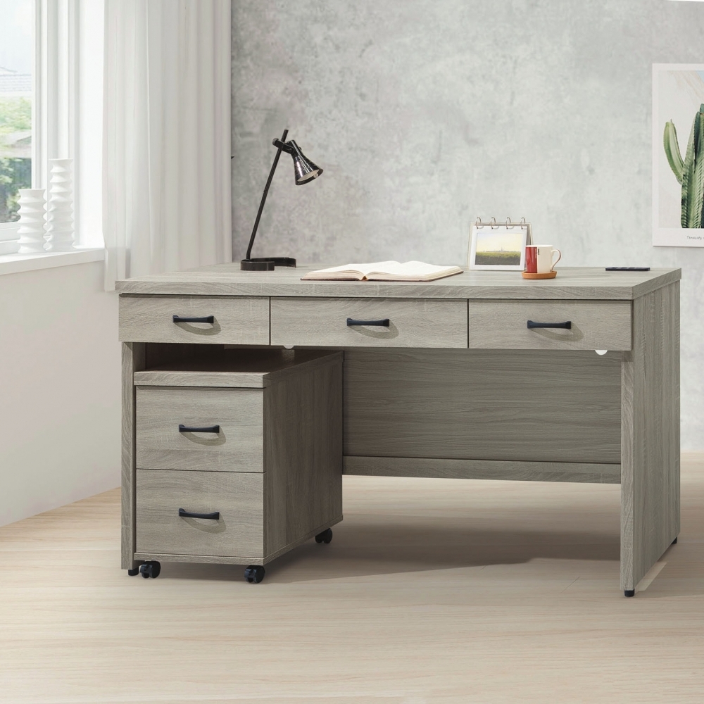 鋼刷白/古橡/灰梧桐電腦桌