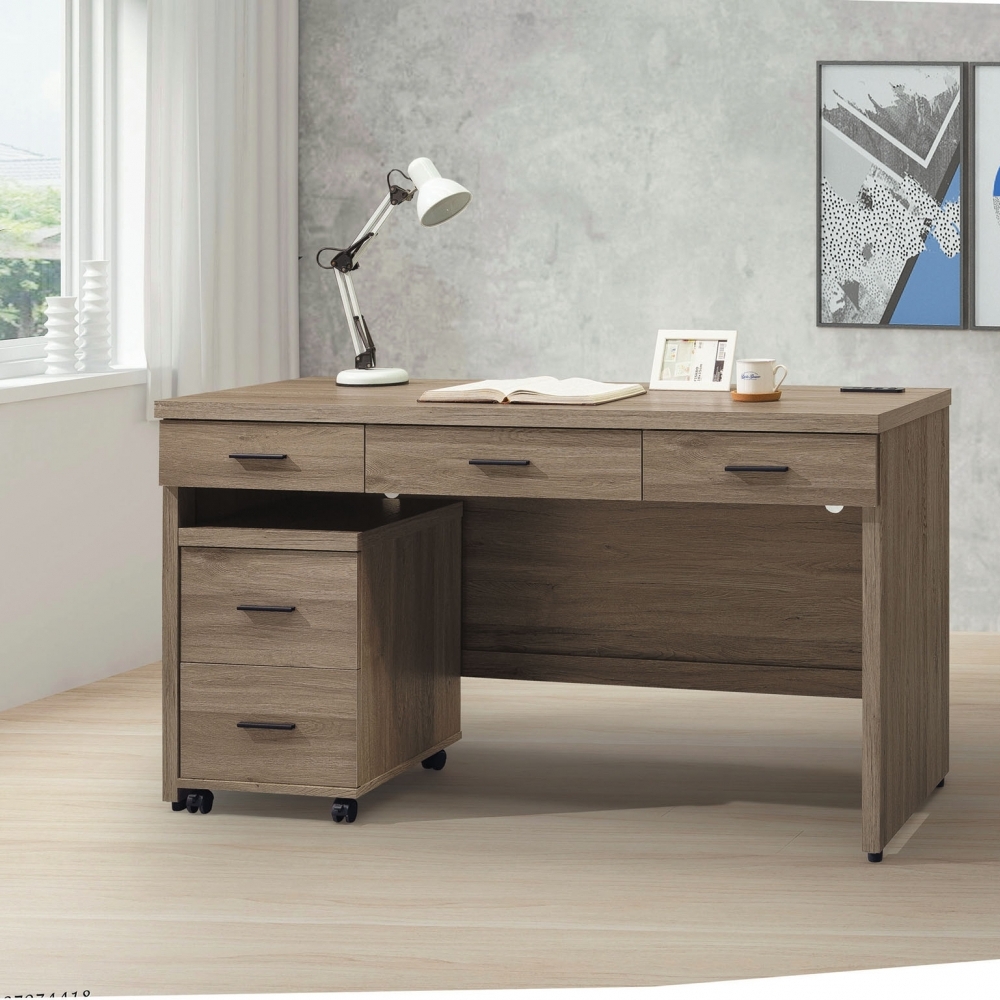 鋼刷白/古橡/灰梧桐電腦桌