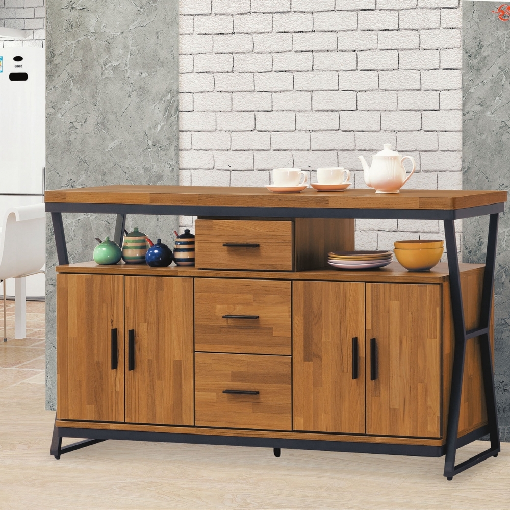 工業風木心板5尺餐櫃