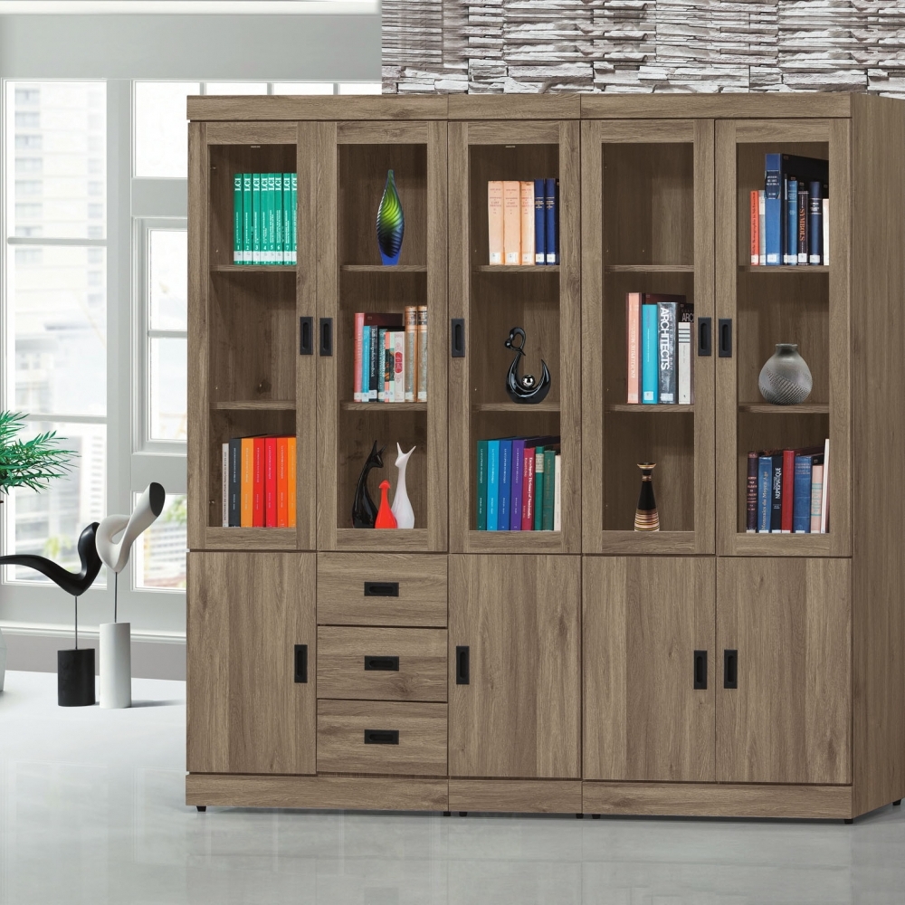 三門三抽/雙門1.3尺/四門書櫃 (白梣/灰橡)