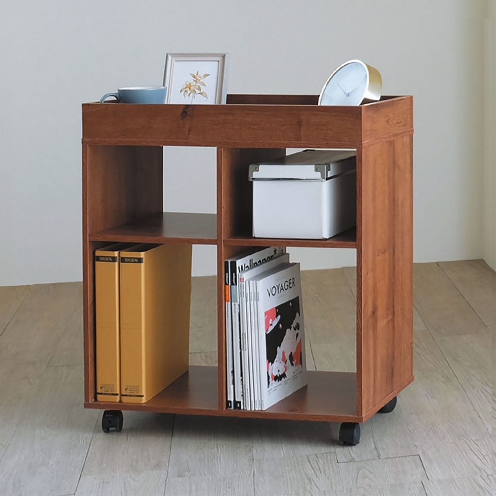 白色/原木色/胡桃色 開放式收納活動推車