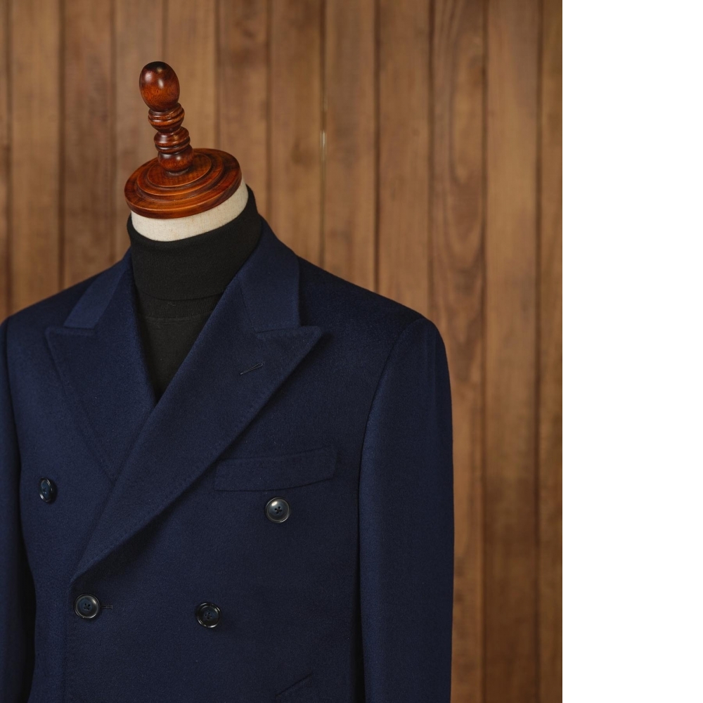 Cashmere 純羊絨的雙排扣大衣訂製