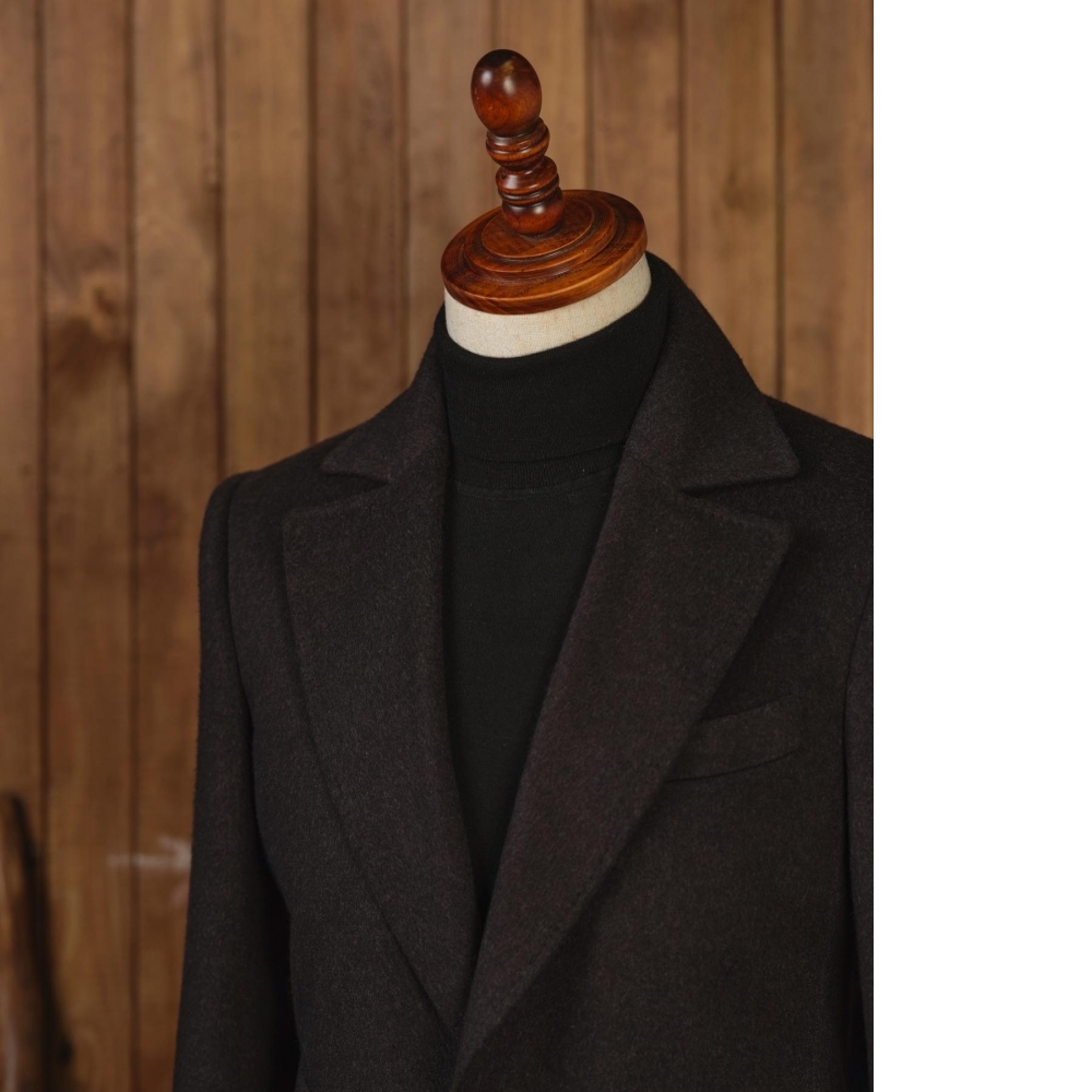 Zegna 羊毛羊絨大衣 經典黑灰色的微妙層次