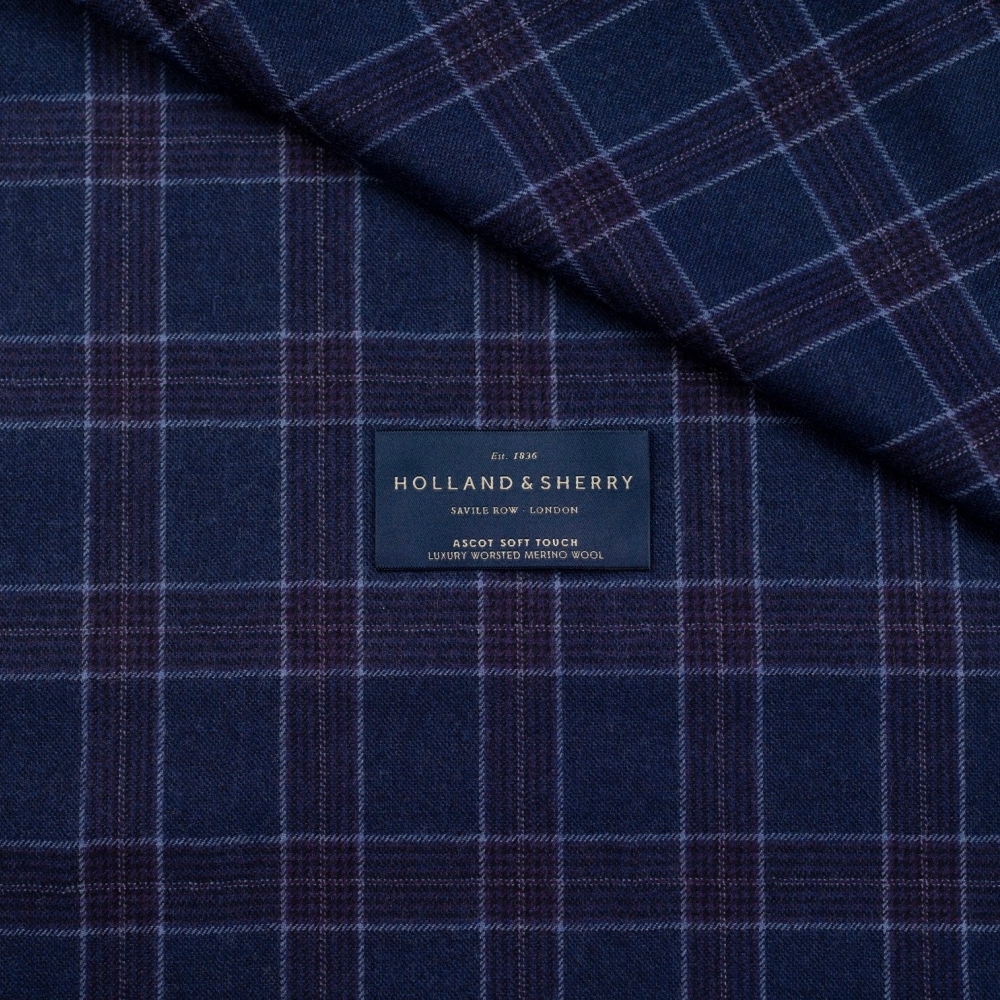 Holland & Sherry 經典之作:藍紅格紋法蘭絨休閒西裝,定義秋冬英倫品味