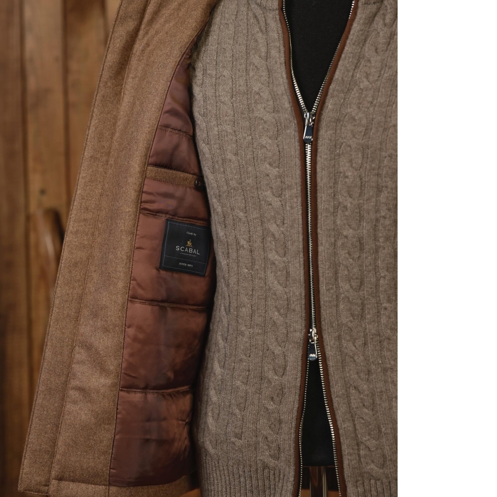 Scabal 法蘭絨鋪棉外套 鋪棉或羽絨的隱藏式保暖