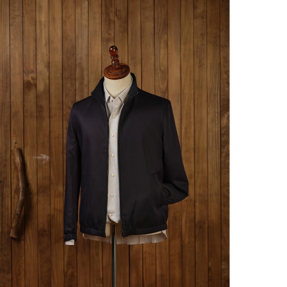 Zegna 雙面穿Bomber夾克 蠶絲亞麻與棉麻的雙重質感