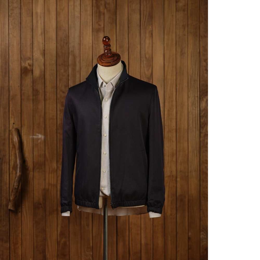 Zegna 雙面穿Bomber夾克 蠶絲亞麻與棉麻的雙重質感