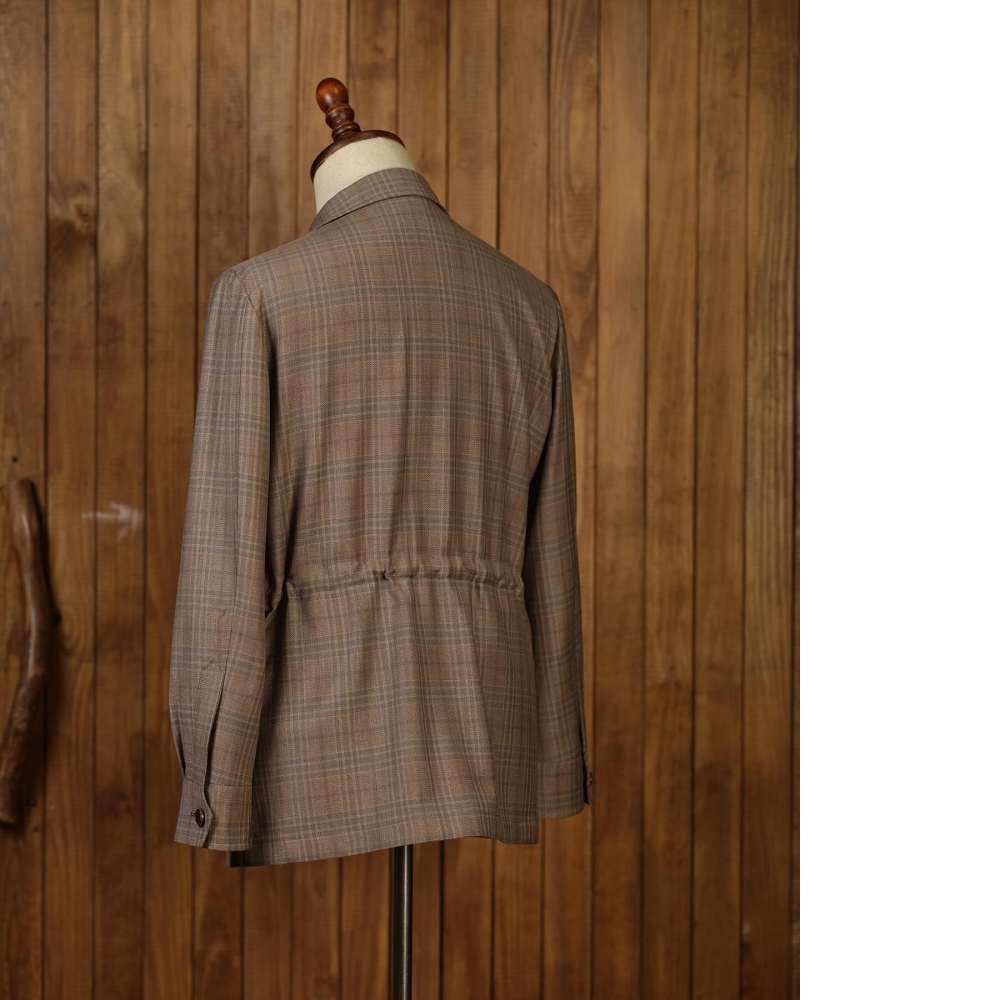 Zegna 棕色西班牙夾克 亞麻蠶絲羊毛的三重奏
