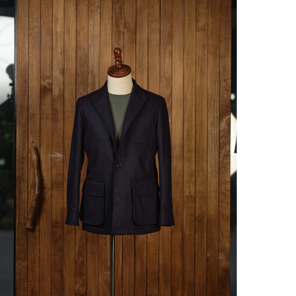 Zegna 藍色法蘭絨西班牙夾克 頂級的秋冬Sartorial之選