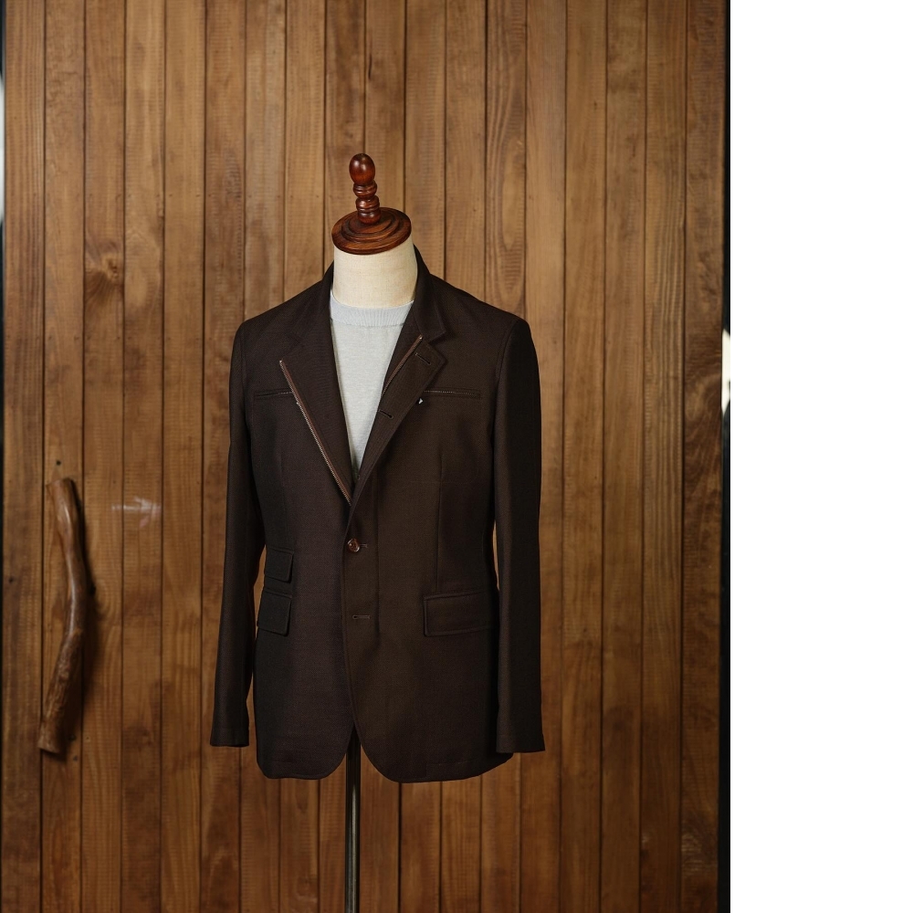 Zegna 咖啡色羊絨伯爵夾克 經典與現代的奢華平衡