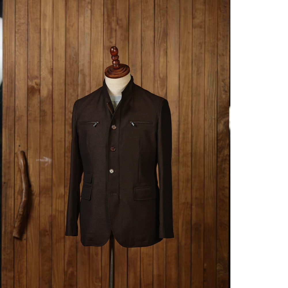 Zegna 咖啡色羊絨伯爵夾克 經典與現代的奢華平衡