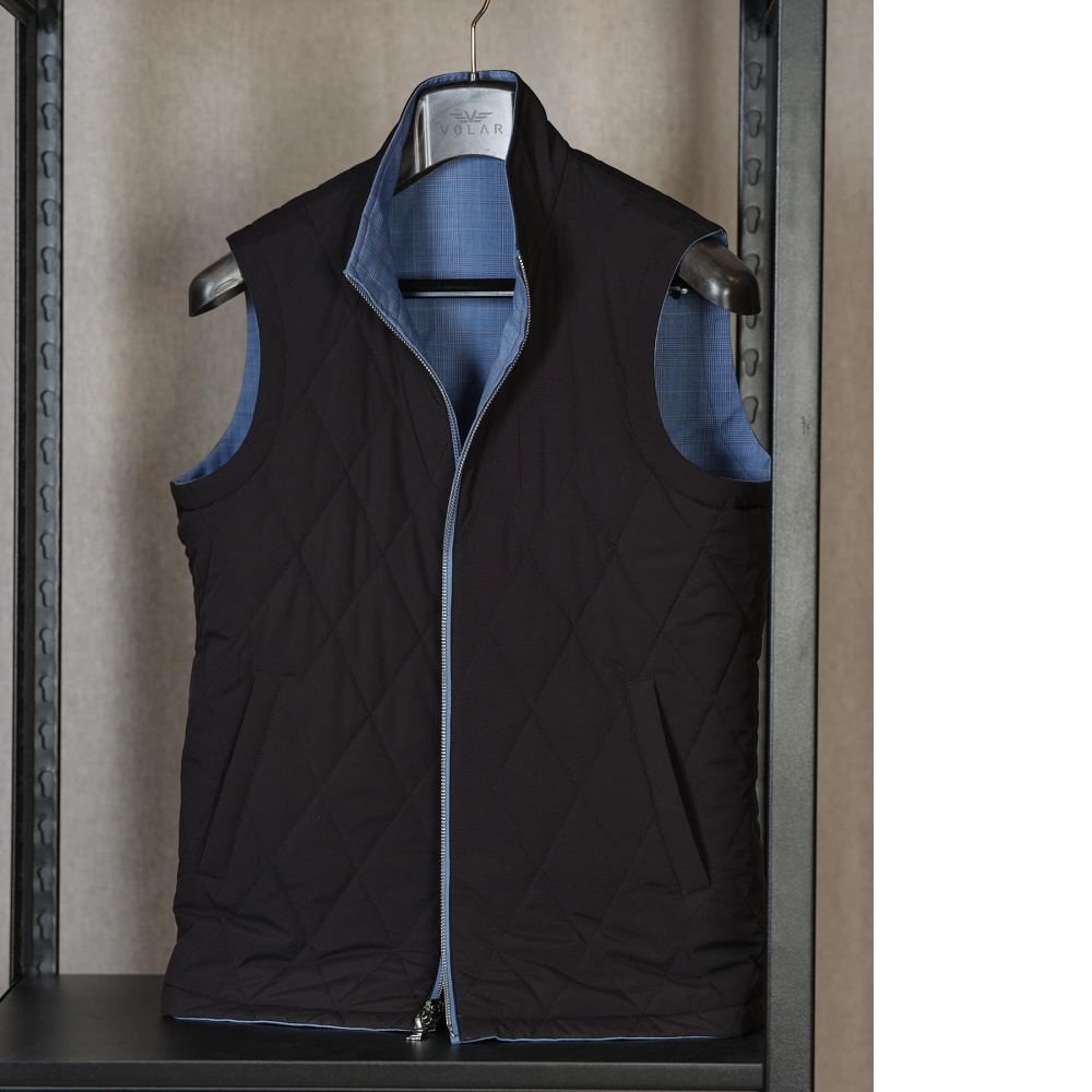 Scabal 羊毛格紋 Olmetex 機能布 雙面背心