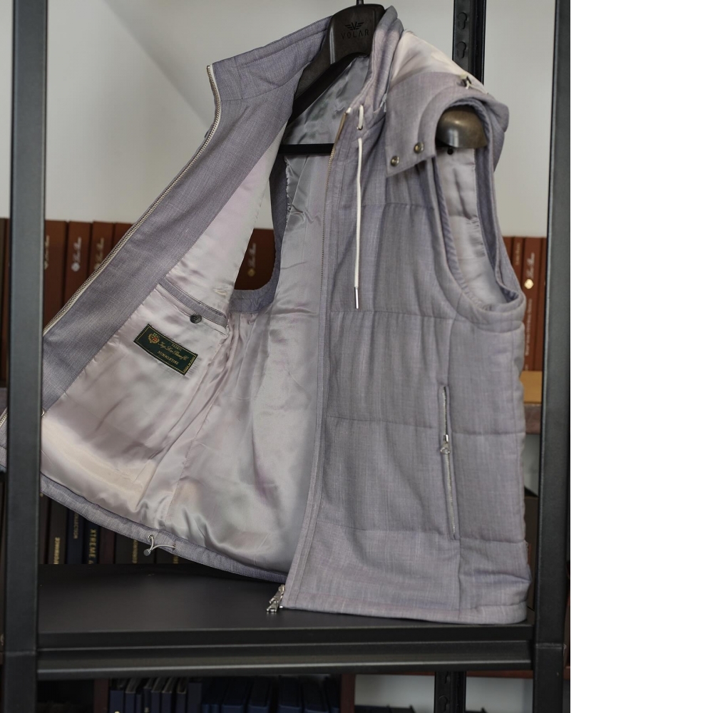 Loro Piana Summertime 鋪棉背心 灰紫色的頂級品味