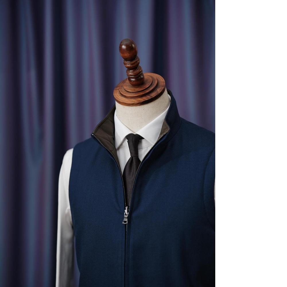 Scabal Noble 200s 皇家藍雙面鋪棉背心