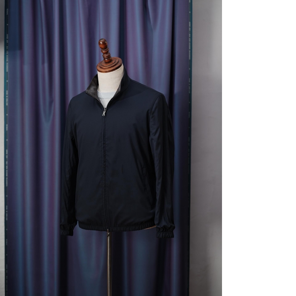 Scabal 灰色鑽石粉 Loro Piana System 雙面Bomber
