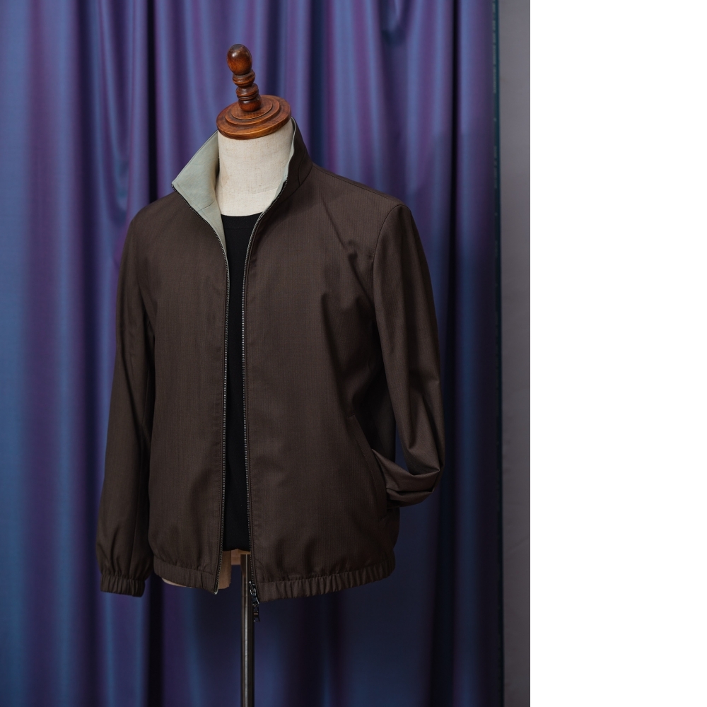 Scabal 頂級面料 | 咖啡色與薄荷綠 極致反差雙面飛行外套