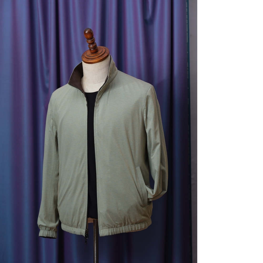 Scabal 頂級面料 | 咖啡色與薄荷綠 極致反差雙面飛行外套